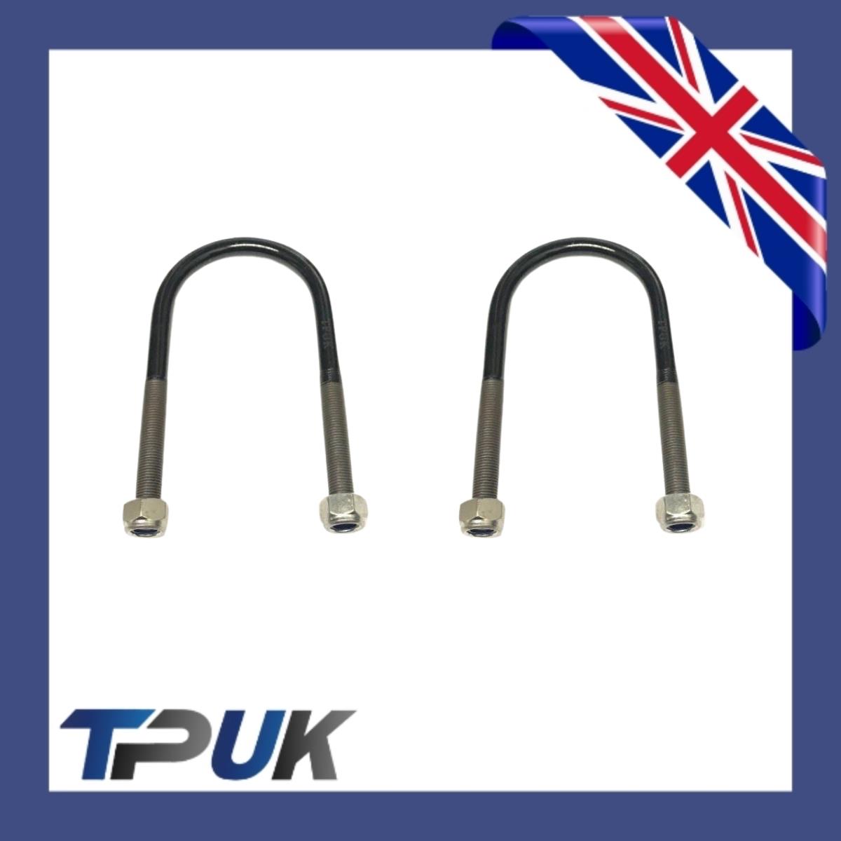 Ford Transit Mk7 Mk8  Pair U Bolt & Nuts 3 4 5 Leaf Spring 75Mm Wide Per 2