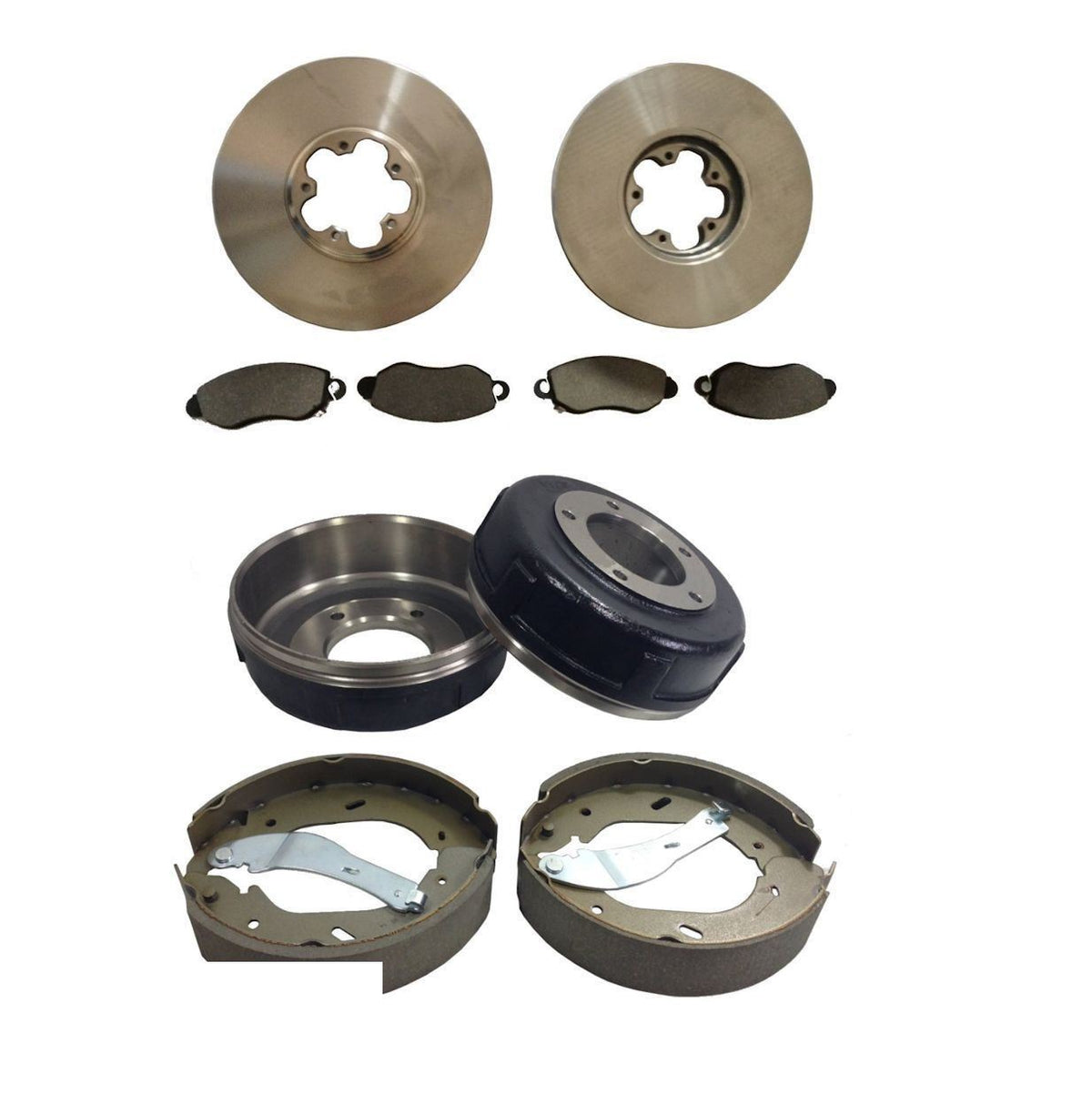 Ford Transit 2.3 Petrol Rwd 00-06 Rear Brake Drum & Shoes Front Discs & Pad Drum