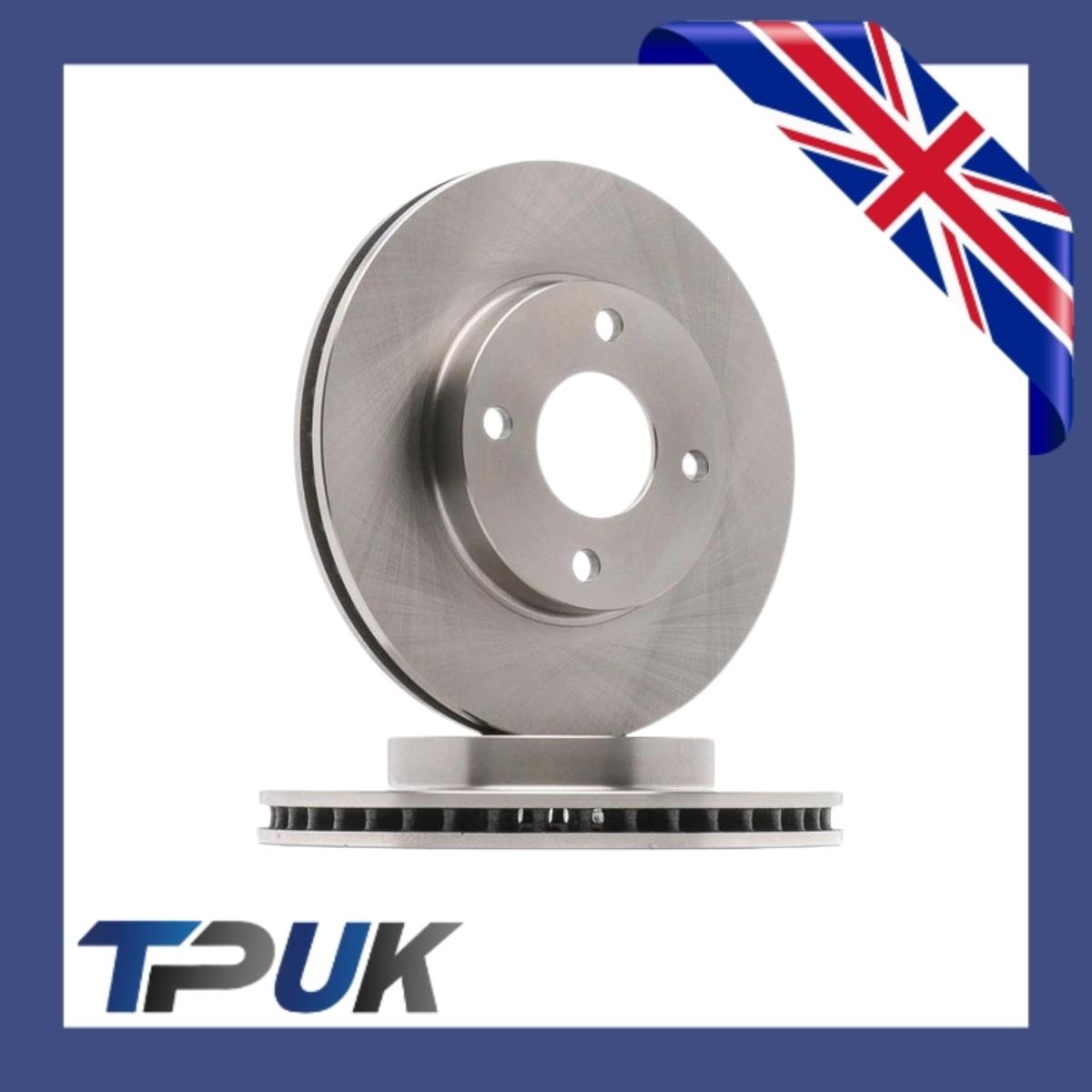 2X Front Brake Discs For Ford Focus 1998-2004 258mm Vented 3555344 98AB1125BD