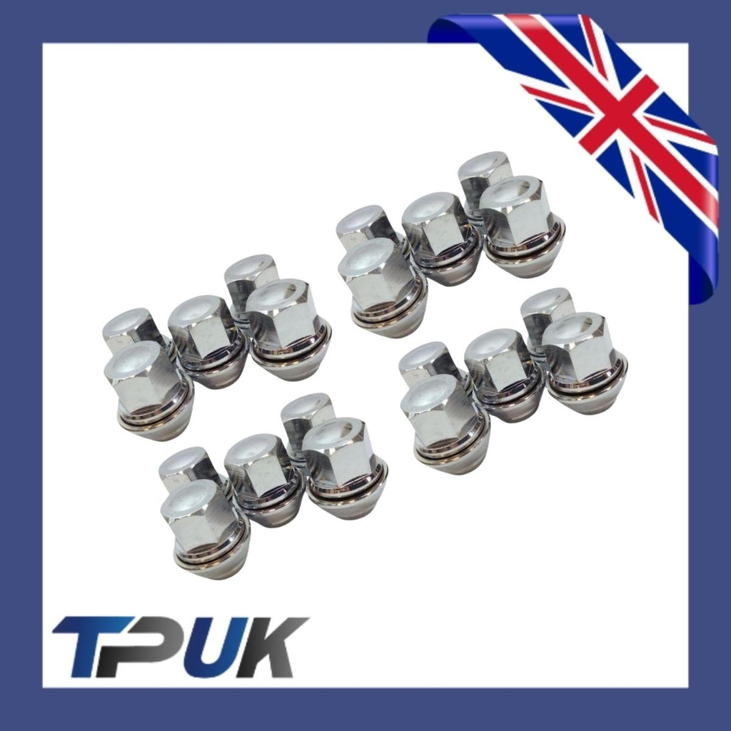 Wheel Nut Set Of 20 For Ford Transit Connect 1.5 1.6 2013 On Solid Chrome