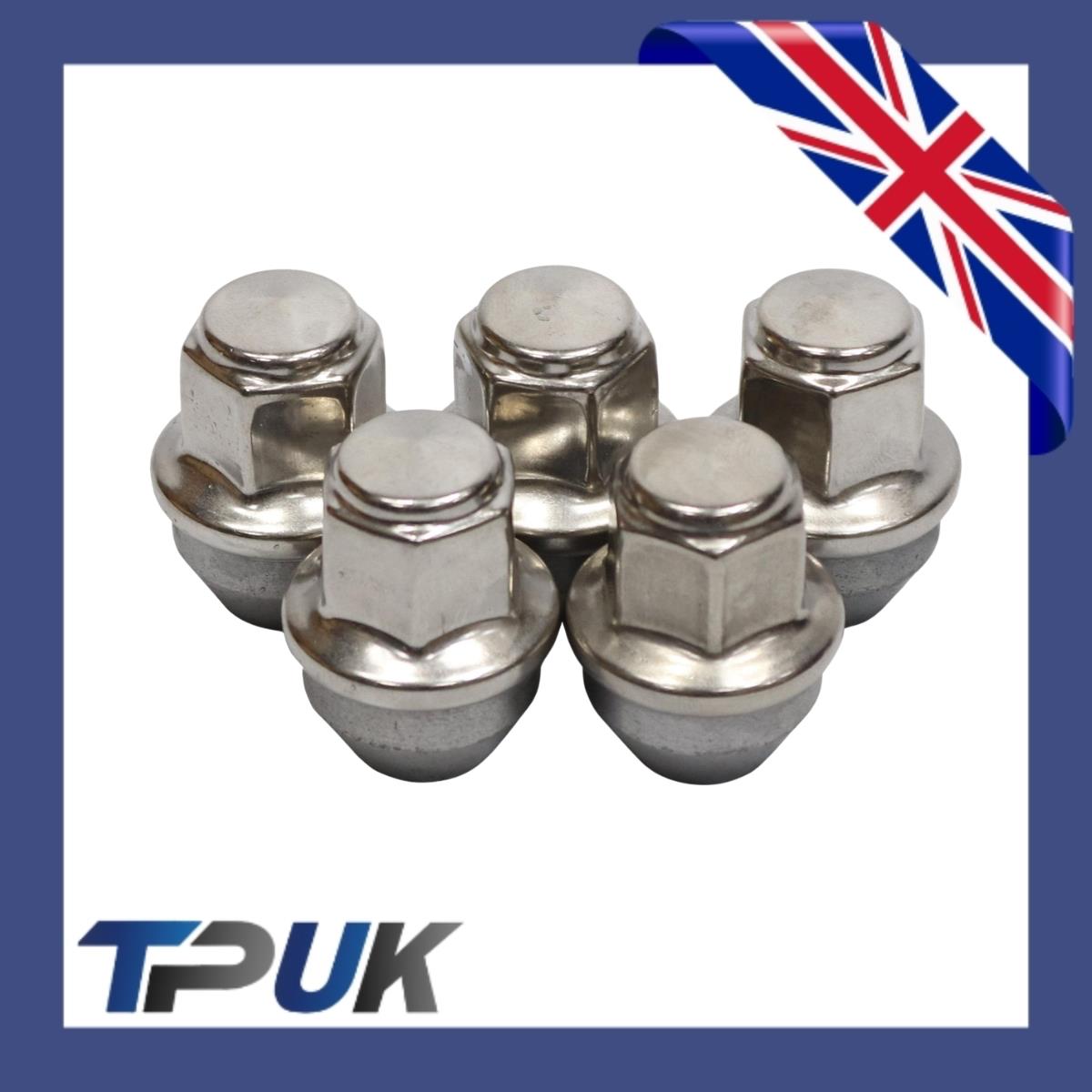 Ford Transit Mk8 Custom Set Of 5 Wheel Nuts Stainless Steel Cap 2012 On M14X1.5