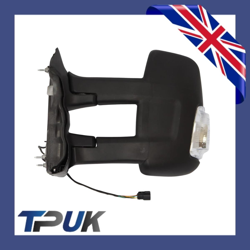 Ford Transit Mk8 Left Side Long Arm Door Mirror + Light Clear 2014 On Passenger