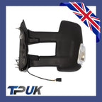 Ford Transit Mk8 Left Side Long Arm Door Mirror + Light Clear 2014 On Passenger