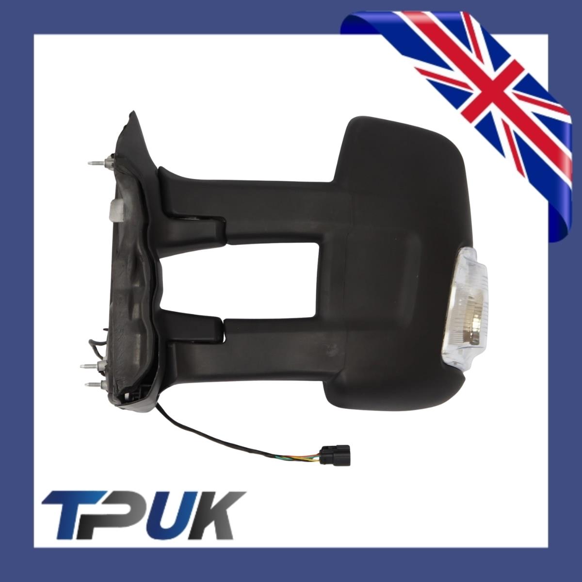Ford Transit Mk8 Left Side Long Arm Door Mirror + Light Clear 2014 On Passenger