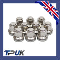 Ford Transit Wheel Nut Set 10 Stainless Steel Capped O.E M14X2 Mk6 Mk7 2000-2014