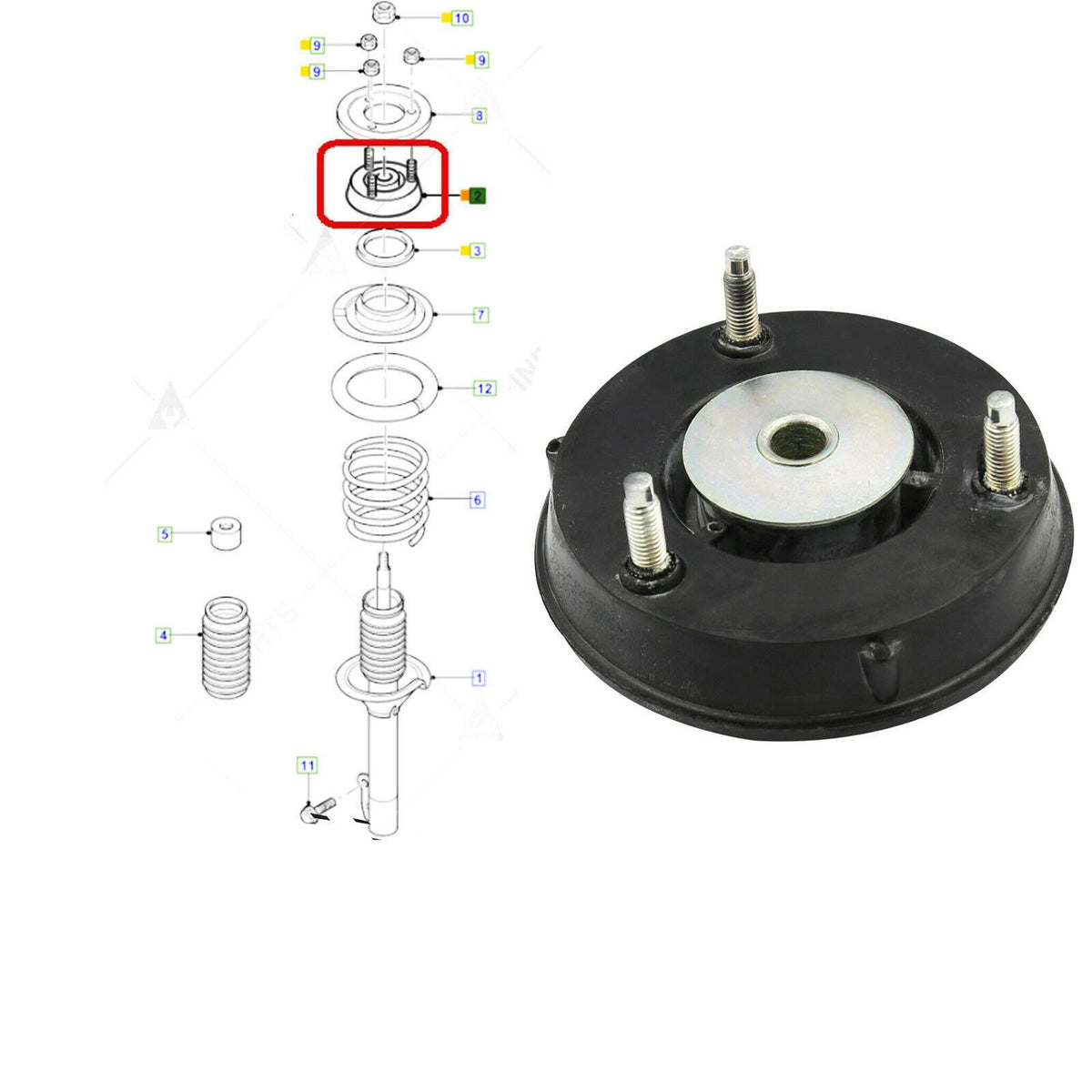 Ford Transit Mk6 Front Shock Absorber Top Mount  Mk6 2000 - 2006 2.0 2.4 4706416