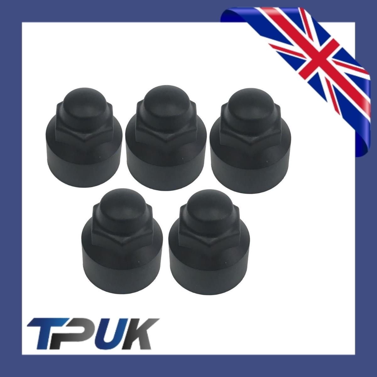 Brand New Transit Mk8 Custom 2014 On Black Wheel Nut Covers Set Of 5