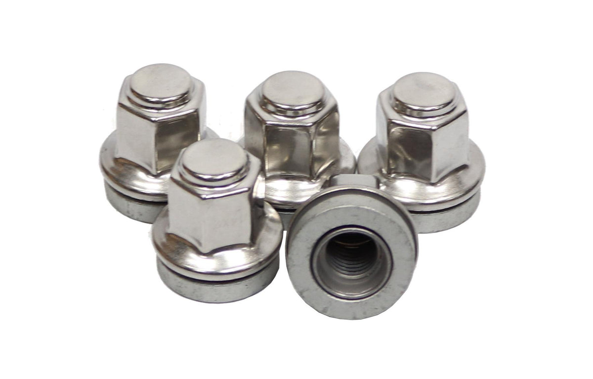 Ford Transit Wheel Nuts Set 5 Stainless Steel Capped O.E M14X2 Mk6 Mk7 2000-2014