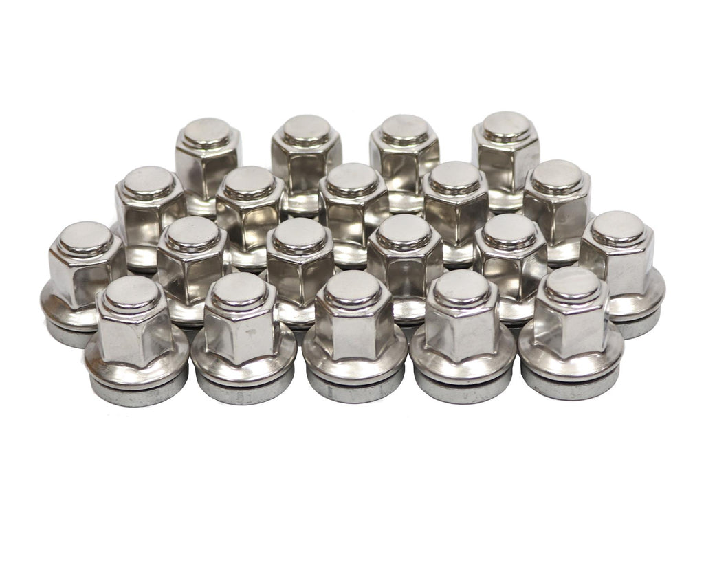 Ford Transit Wheel Nut Set 20 Stainless Steel Capped O.E M14X2 Mk6 Mk7 2000-2014