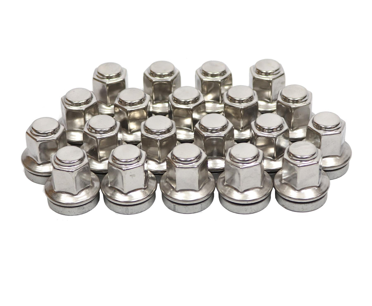 Ford Transit Wheel Nut Set 20 Stainless Steel Capped O.E M14X2 Mk6 Mk7 2000-2014