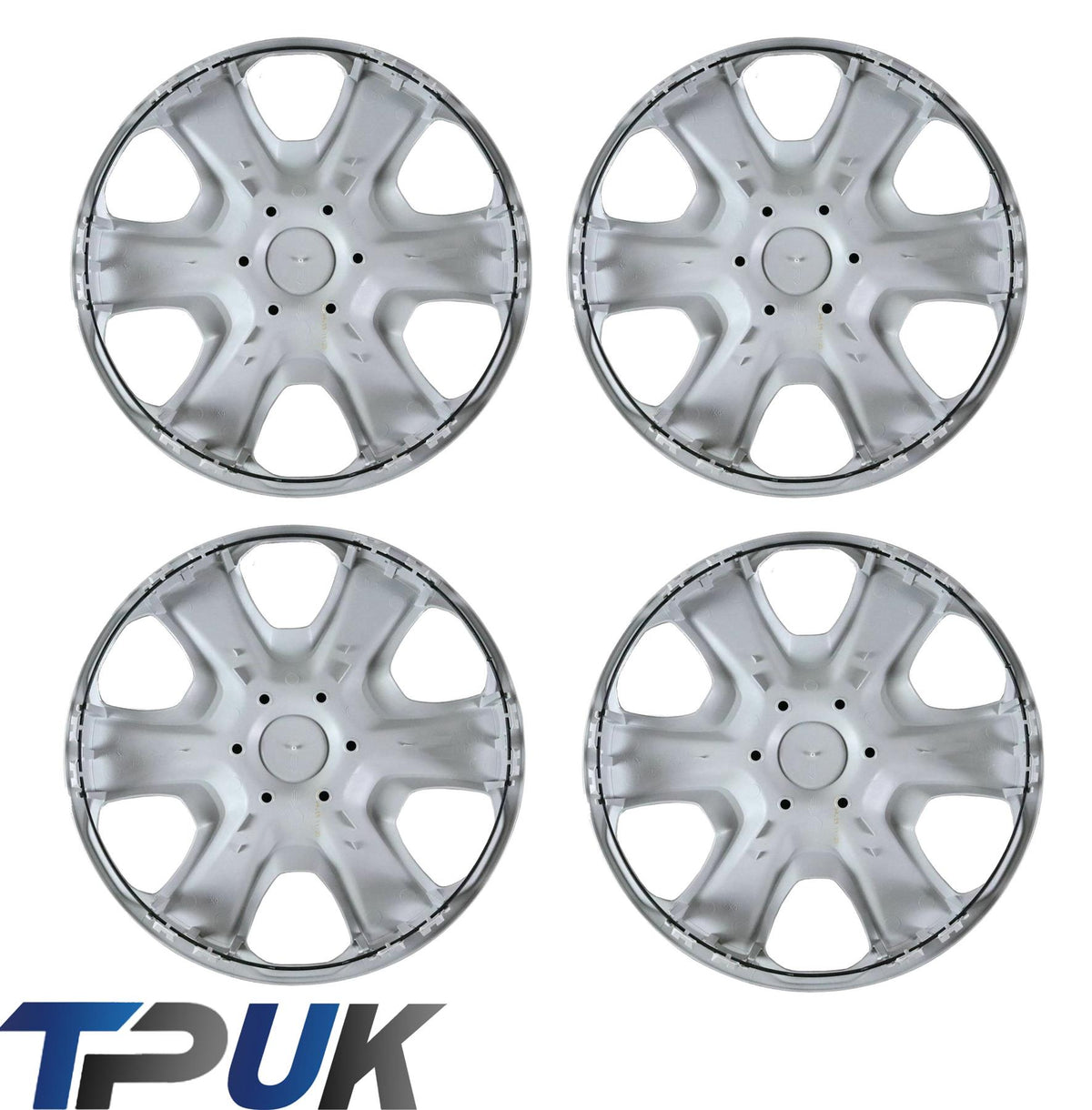 Ford Fiesta Mk7 Set Of 4 15" Inch Wheel Trim Hub Cap Cover 2008 On Clips Ring