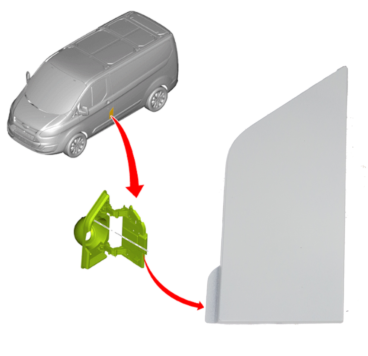 Ford Transit Custom Fuel Petrol Diesel Filler Flap Cover Cap 2012-2016 Grey Primer