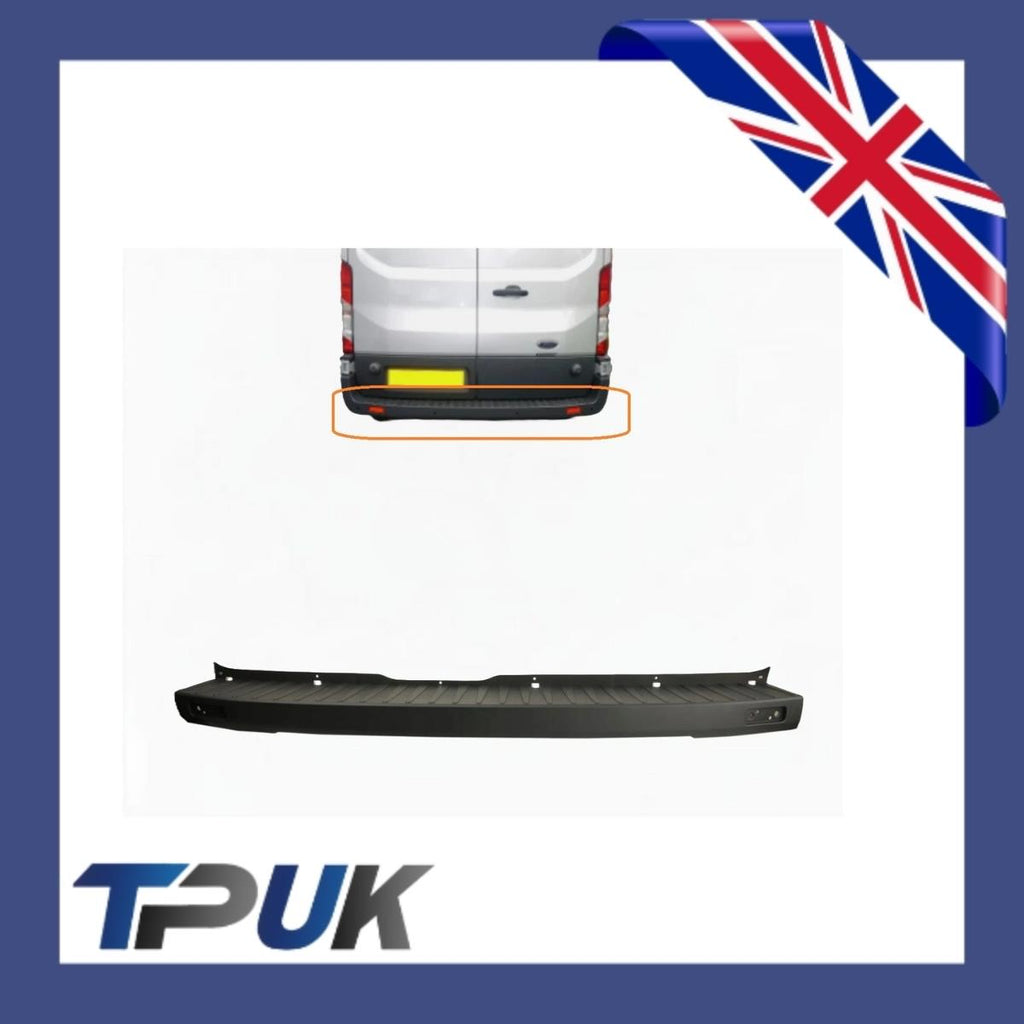 For Transit Mk8 Rear Bumper Step Cover Textured No Sensor Holes 2014 On 1893399