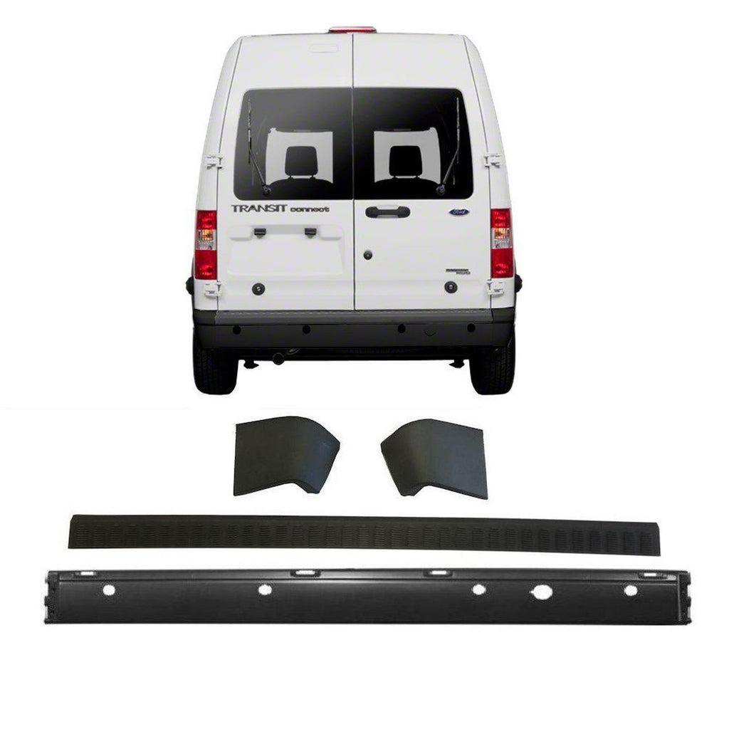 Ford Transit Connect Rear Bumper + Trim + End Caps With Parking Sensors Holes