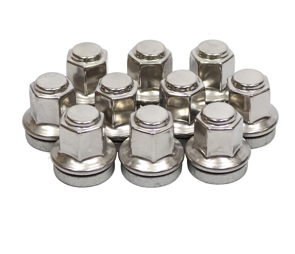 Ford Transit Wheel Nut Set 10 Stainless Steel Capped O.E M14X2 Mk6 Mk7 2000-2014