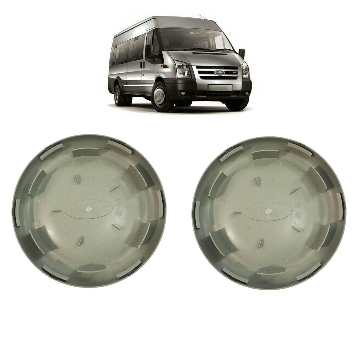 A Pair Of Front Wheel Centre Cap Trims Ford Transit Mk6 Mk7 Mk8 Rear Twin Wheel