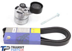 Ford Transit Fan Drive Belt And Tensioner Mk7 2.4 Duratorq 06 On Without Aircon