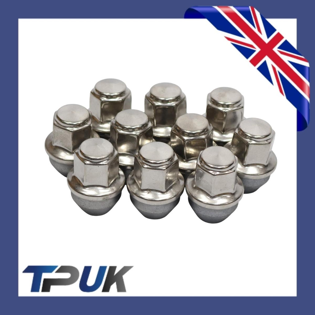 Ford Transit Mk8 Custom Set Of 12 Wheel Nuts Stainless Steel Cap 2012 On M14X1.5