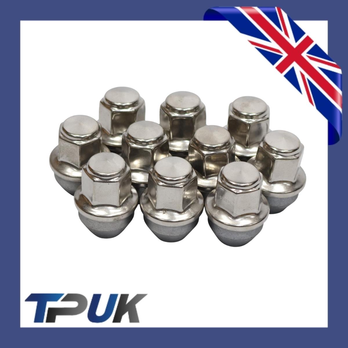 Ford Transit Mk8 Custom Set Of 12 Wheel Nuts Stainless Steel Cap 2012 On M14X1.5