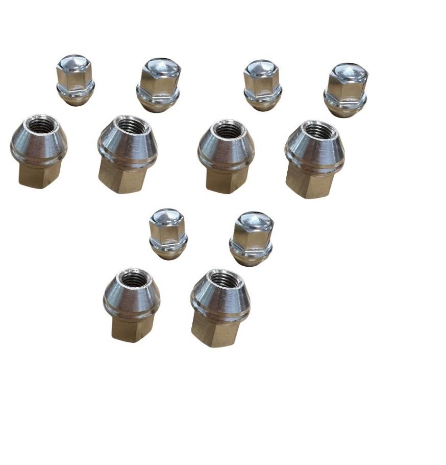 Wheel Nuts Set M12 X 1.5Mm 19Mm Hex Head Per 12 Solid Capped Type 60 Degree