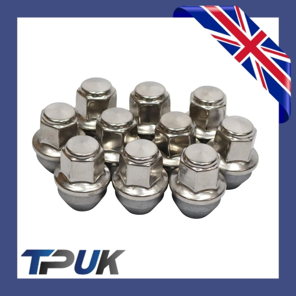 Ford Transit Mk8 Custom Set Of 10 Wheel Nuts Stainless Steel Cap 2012 On M14X1.5