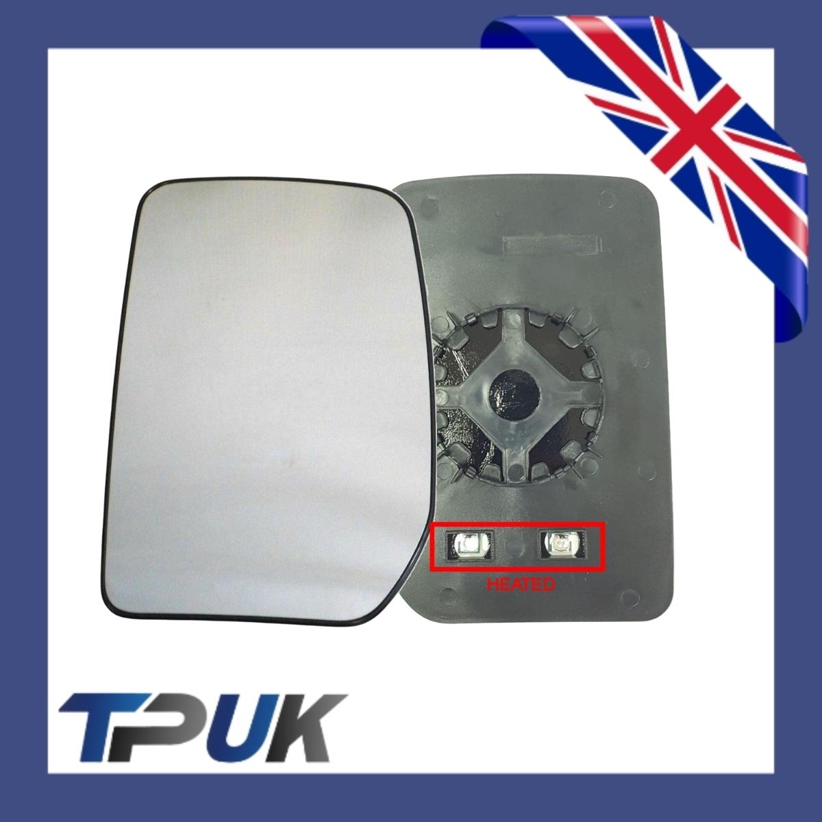 Ford Transit Mk6 Mk7 Heated Electric Left Mirror Glass 2000-2014 Passenger Side