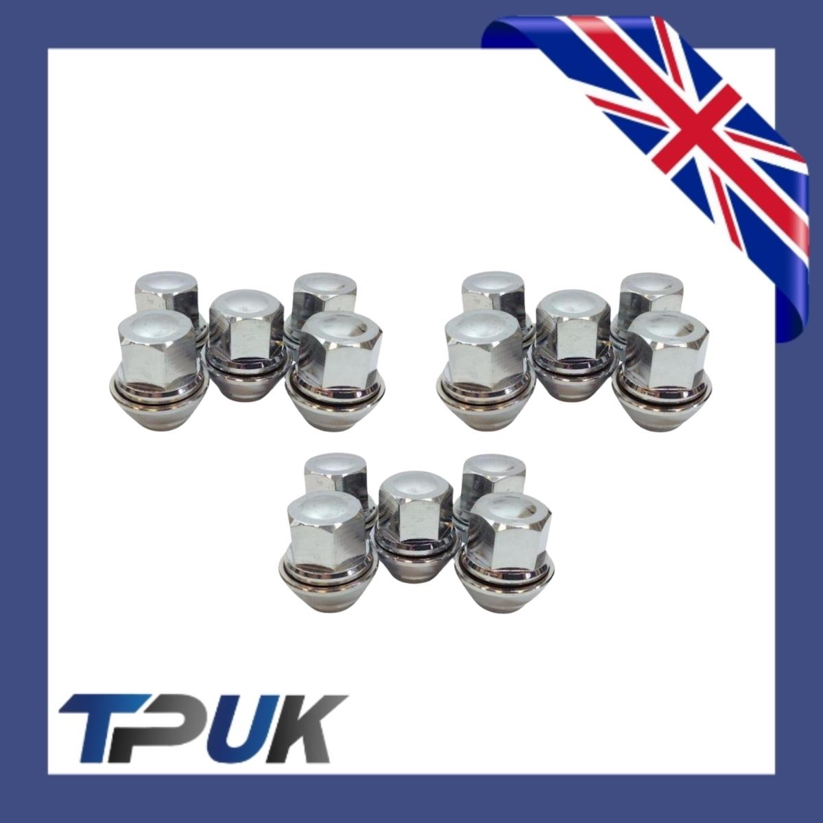 Wheel Nut Set Of 15 For Ford Transit Connect 1.5 1.6 2013 On Solid Chrome