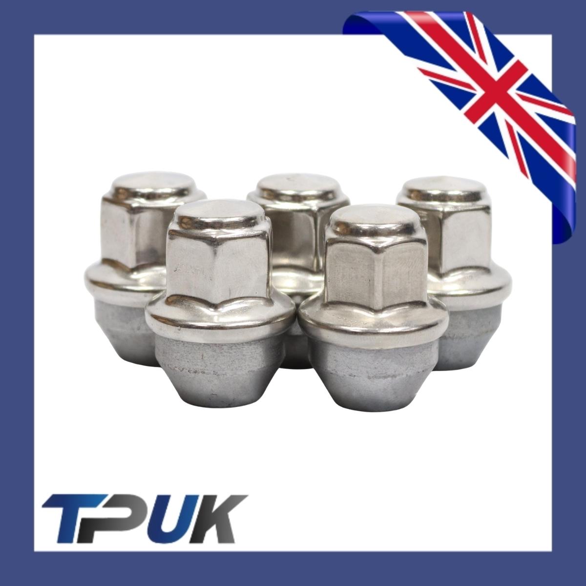 Ford Transit Mk8 Custom Set Of 5 Wheel Nuts Stainless Steel Cap 2012 On M14X1.5
