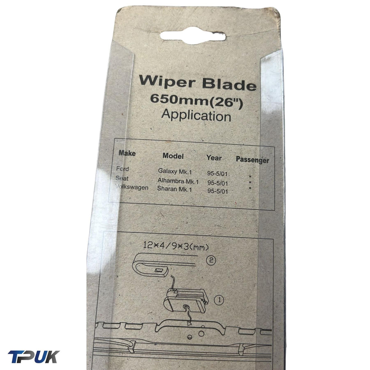 Wiper Blade For Ford Galaxy Seat Alhambra Vw Sharan 1995-2010 26" Tv65P