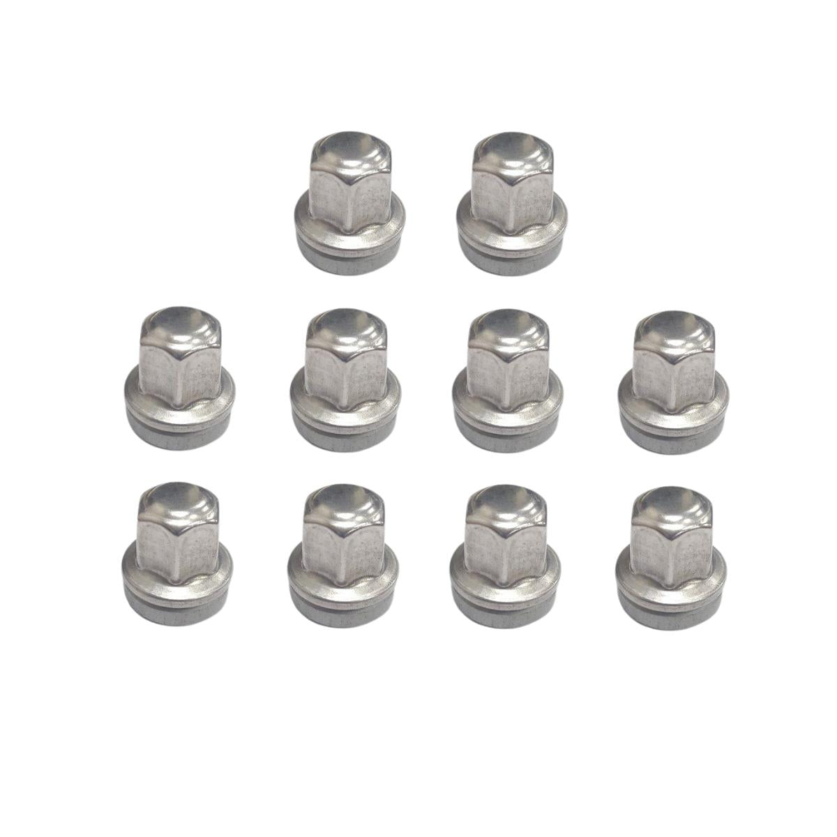 Ford Transit Wheel Nut Set 10 Stainless Steel Capped O.E M14X2 Mk6 Mk7 2000-2014