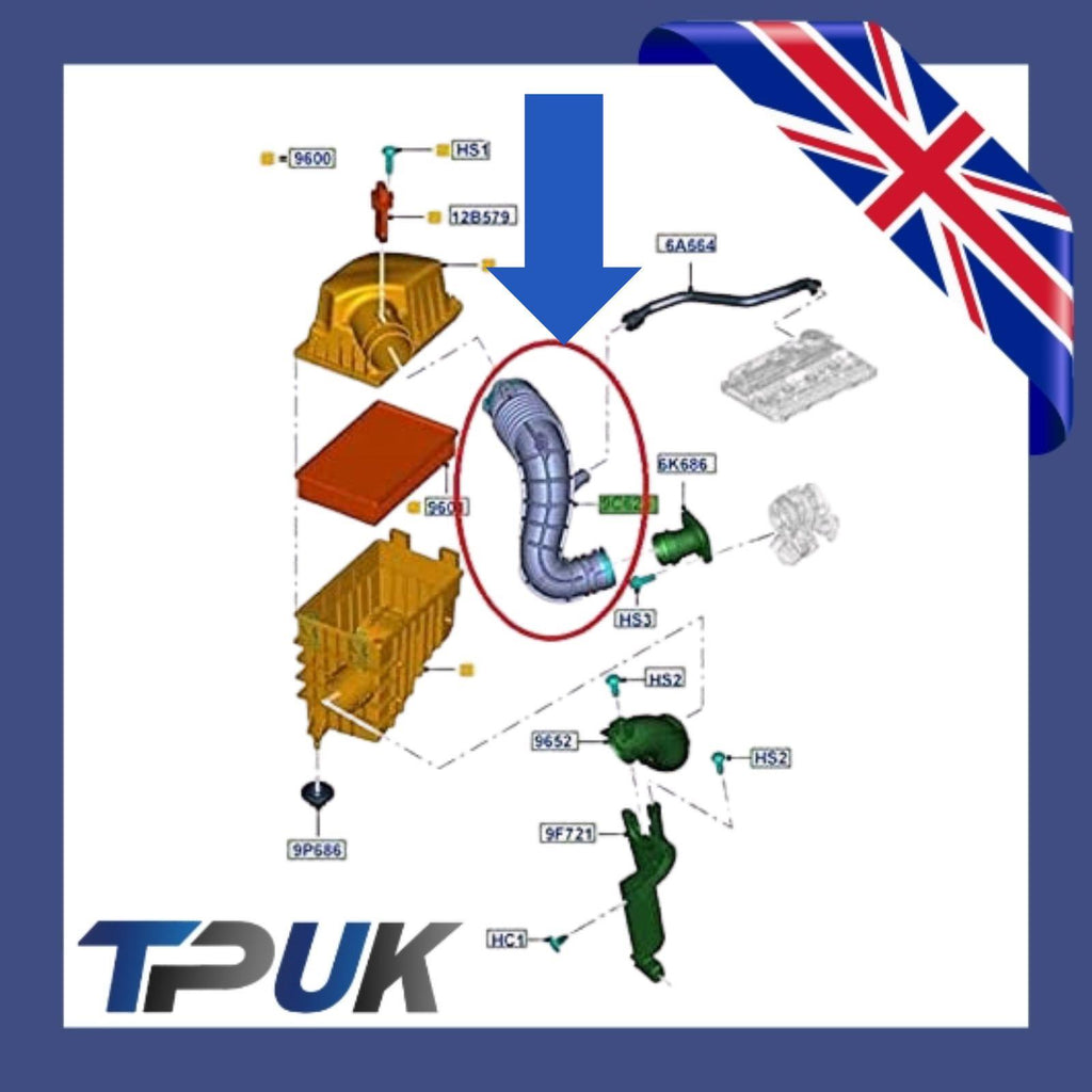 Induction Air Box Intake Hose Pipe For Ford Transit Mk7 2.2 Tdci 1749309