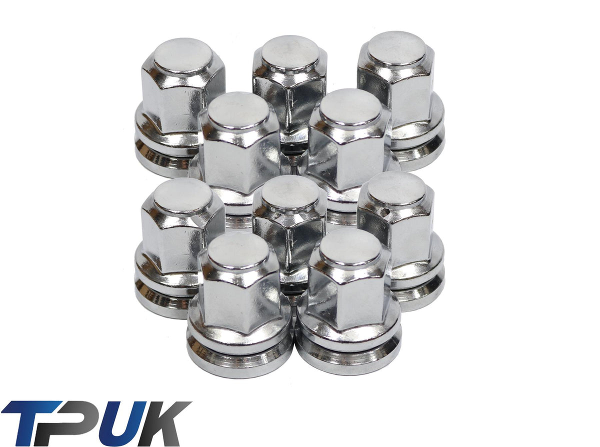 Ford Transit Set Of 10 Chrome Wheel Nuts Alloy Steel M14X2 Mk6 Mk7 2000 - 2014