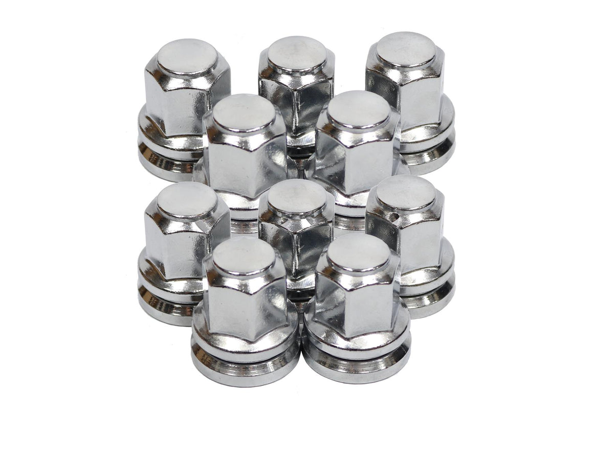 Ford Transit Set Of 10 Chrome Wheel Nuts Alloy Steel M14X2 Mk6 Mk7 2000 - 2014