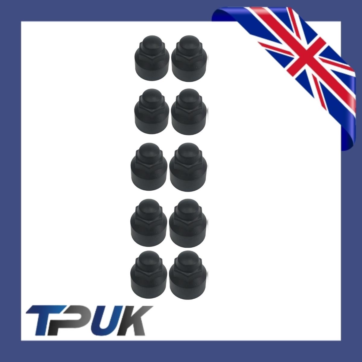 Brand New Transit Mk8 Custom 2014 On Black Wheel Nut Covers Set Of 10