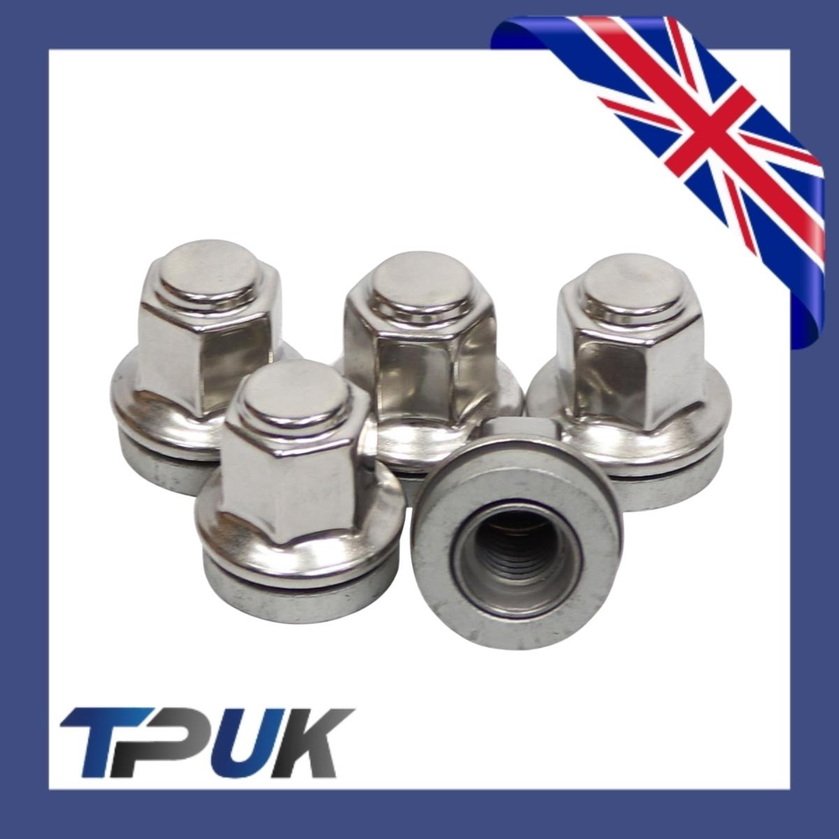 Ford Transit Wheel Nuts Set 5 Stainless Steel Capped O.E M14X2 Mk6 Mk7 2000-2014