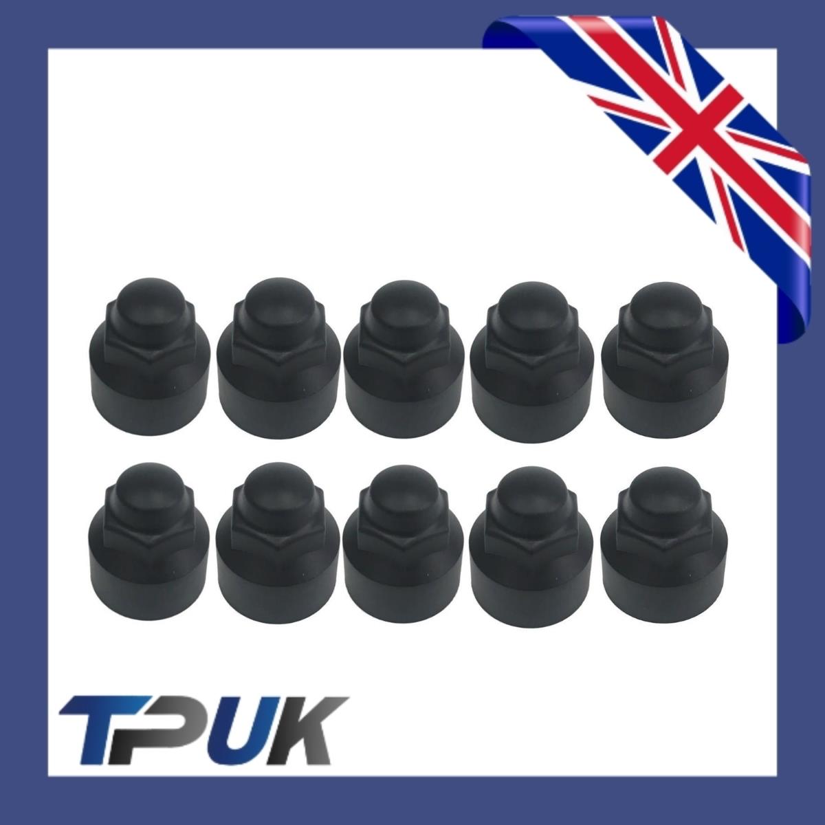 Brand New Transit Mk8 Custom 2014 On Black Wheel Nut Covers Set Of 10