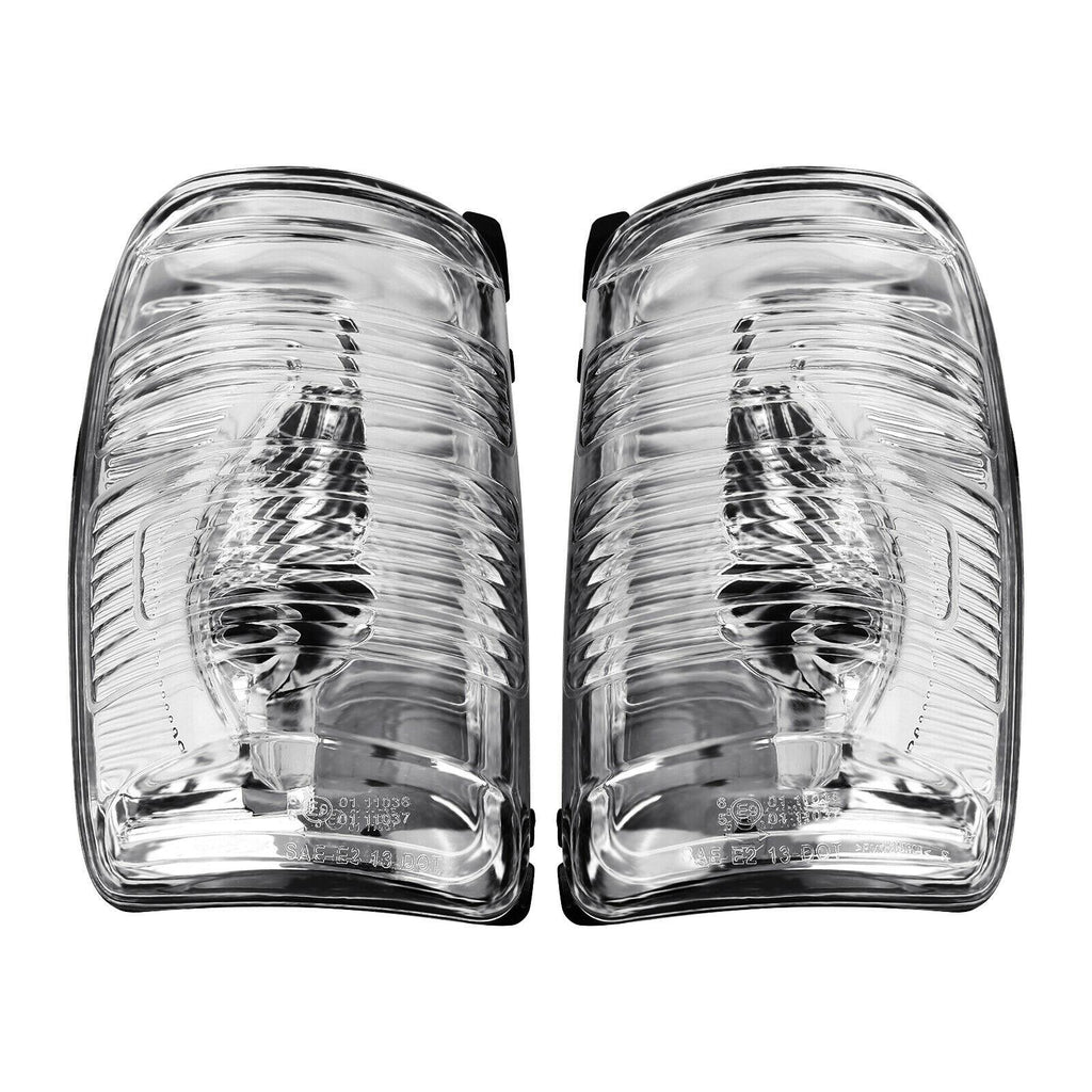Pair of Clear Wing Mirror Indicator Lenses for Ford Transit Mk8 (2014-Onwards) - Left & Right Side Replacement Light Covers