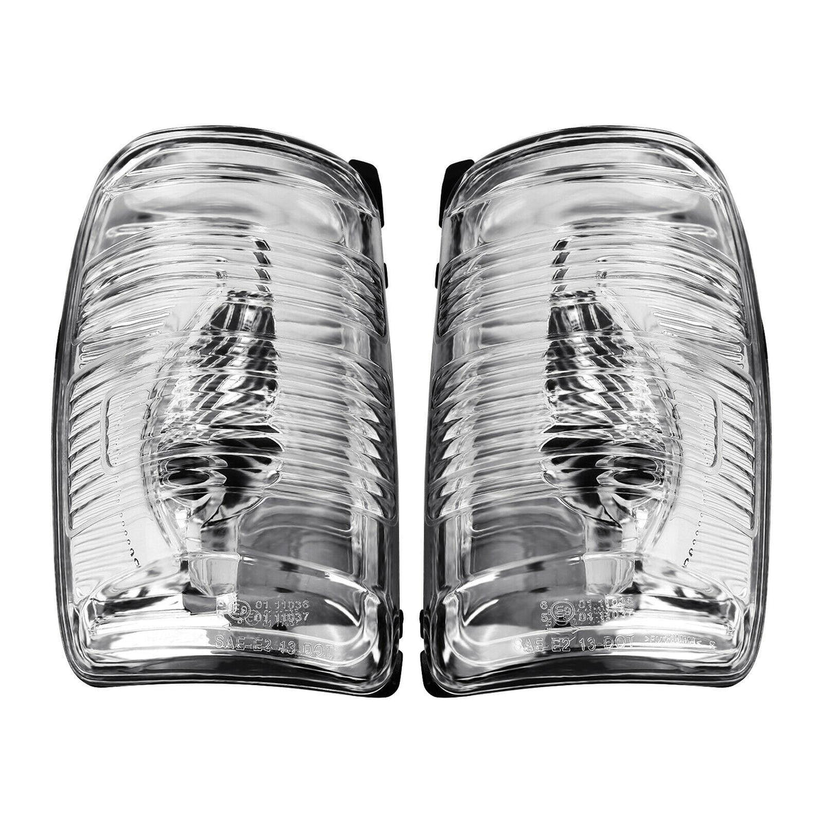 Pair of Clear Wing Mirror Indicator Lenses for Ford Transit Mk8 (2014-Onwards) - Left & Right Side Replacement Light Covers