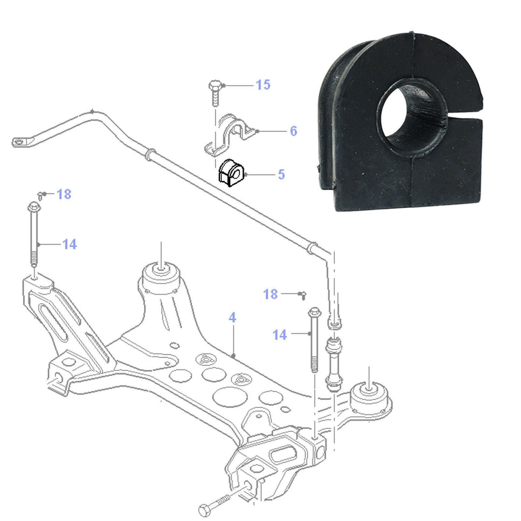 Front Anti Roll Bar Bush Oe For Ford Transit Mk6 Mk7 2.0 2.2 2.4 Fwd Rwd