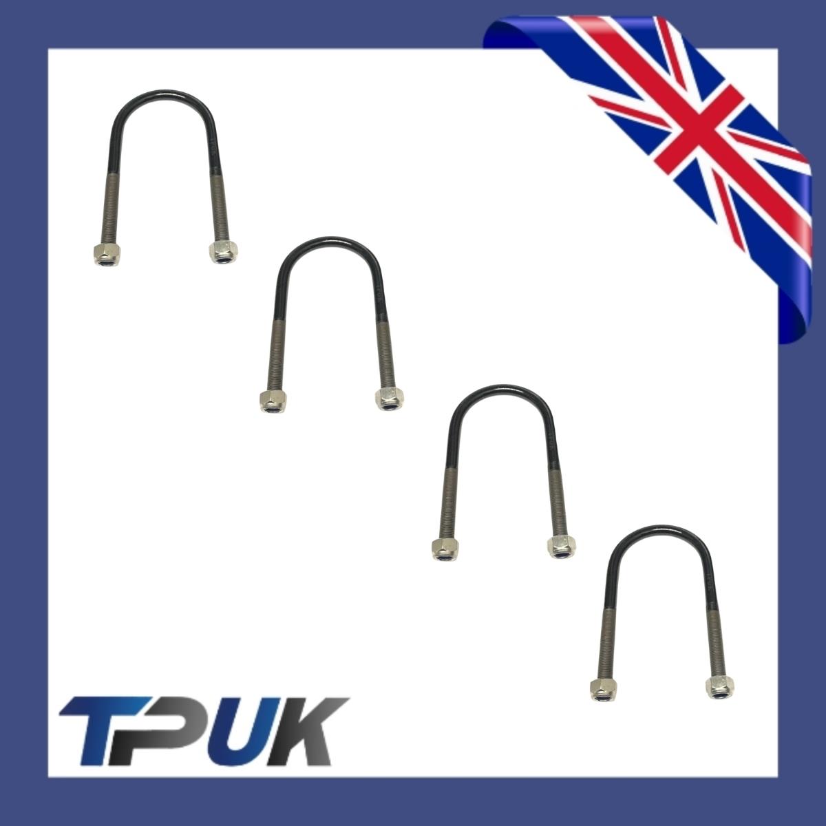 4 X Transit Leaf Spring U Bolt Mk7 Mk8  3 4 5 Leaf Spring 75Mm Set & Lock Nuts