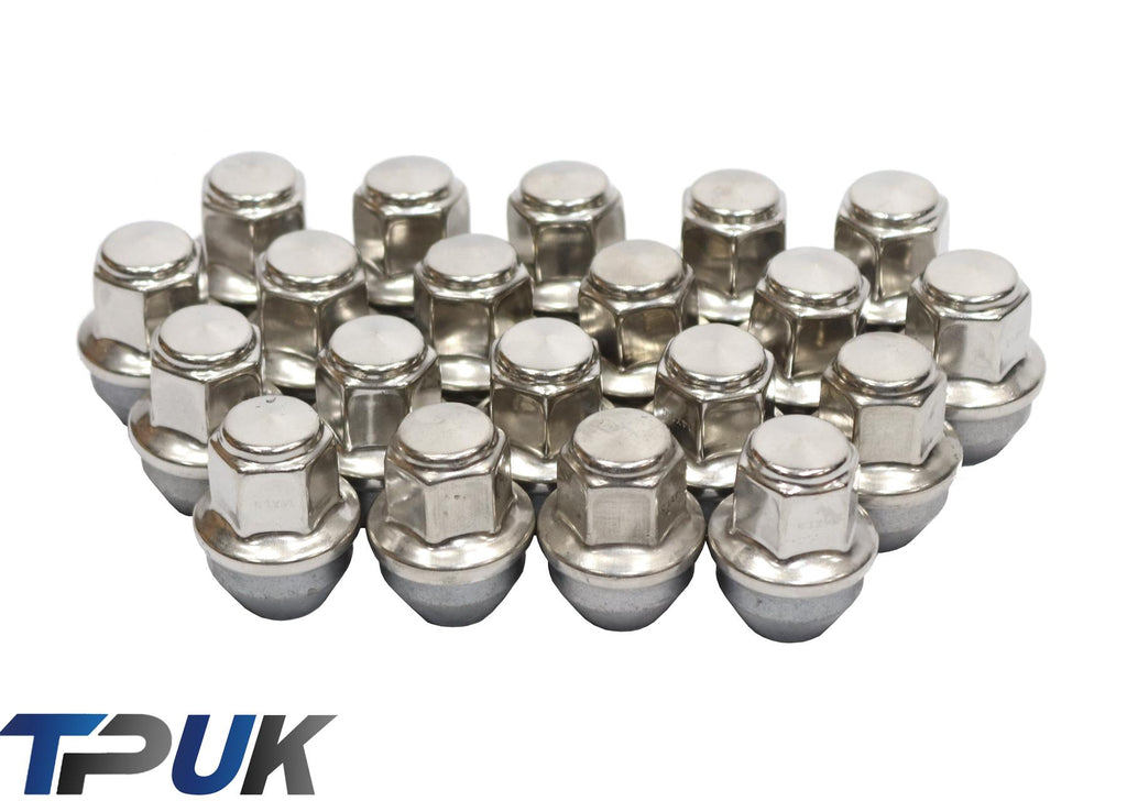 Ford Transit Mk8 Custom Set Of 20 Wheel Nuts Stainless Steel Cap 2012 On M14X1.5