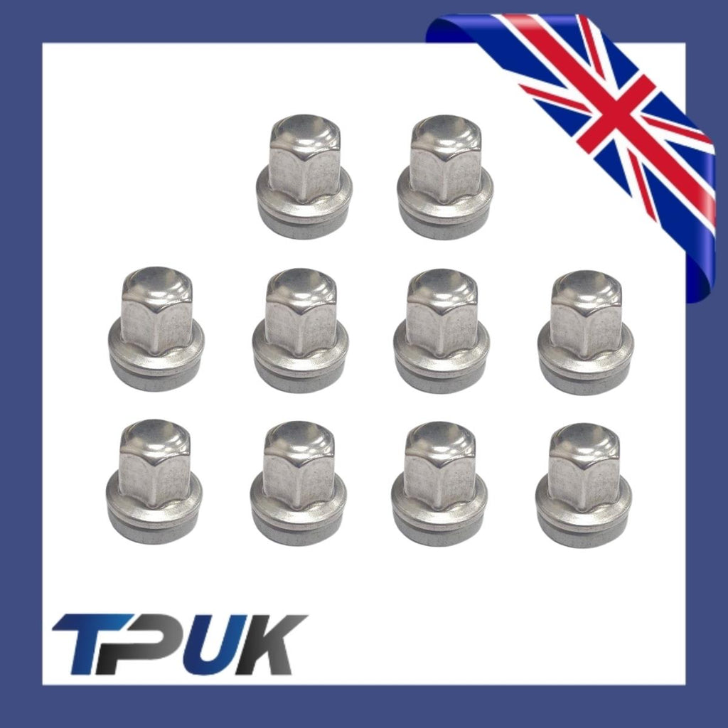 Ford Transit Wheel Nut Set 10 Stainless Steel Capped O.E M14X2 Mk6 Mk7 2000-2014