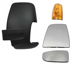 Ford Transit Mk8 Front Left Side Mirror Glass Orange Indicator Lens Set