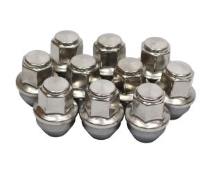 FORD TRANSIT MK8 CUSTOM SET OF 10 WHEEL NUTS STAINLESS STEEL CAP 2012 ON M14X1.5