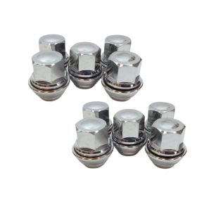 WHEEL NUT SET OF 10 FOR FORD TRANSIT CONNECT 1.5 1.6 2013 ON SOLID CHROME