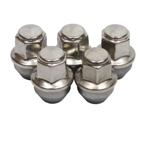 FORD TRANSIT MK8 CUSTOM SET OF 5 WHEEL NUTS STAINLESS STEEL CAP 2012 ON M14X1.5