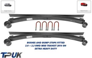 FORD TRANSIT LEAF SPRINGS 3+1 MK8 2.2 2.0 RWD 2014 ON + UBOLTS SPRING PER PAIR