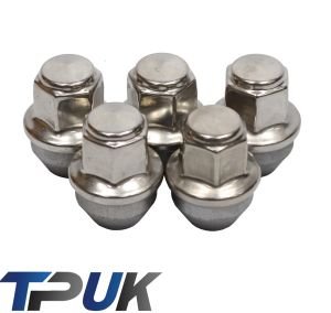 FORD TRANSIT MK8 CUSTOM SET OF 5 WHEEL NUTS STAINLESS STEEL CAP 2012 ON M14X1.5