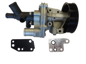WATER PUMP TXII DEFENDER FORD TRANSIT 2000-14 MK6 MK7 2.4 & CONNECTOR & 2 GASKET