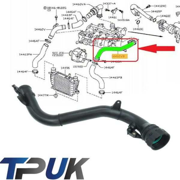 NISSAN JUKE TURBO 1.5 DCI INTERCOOLER HOSE PIPE FOR NV 200